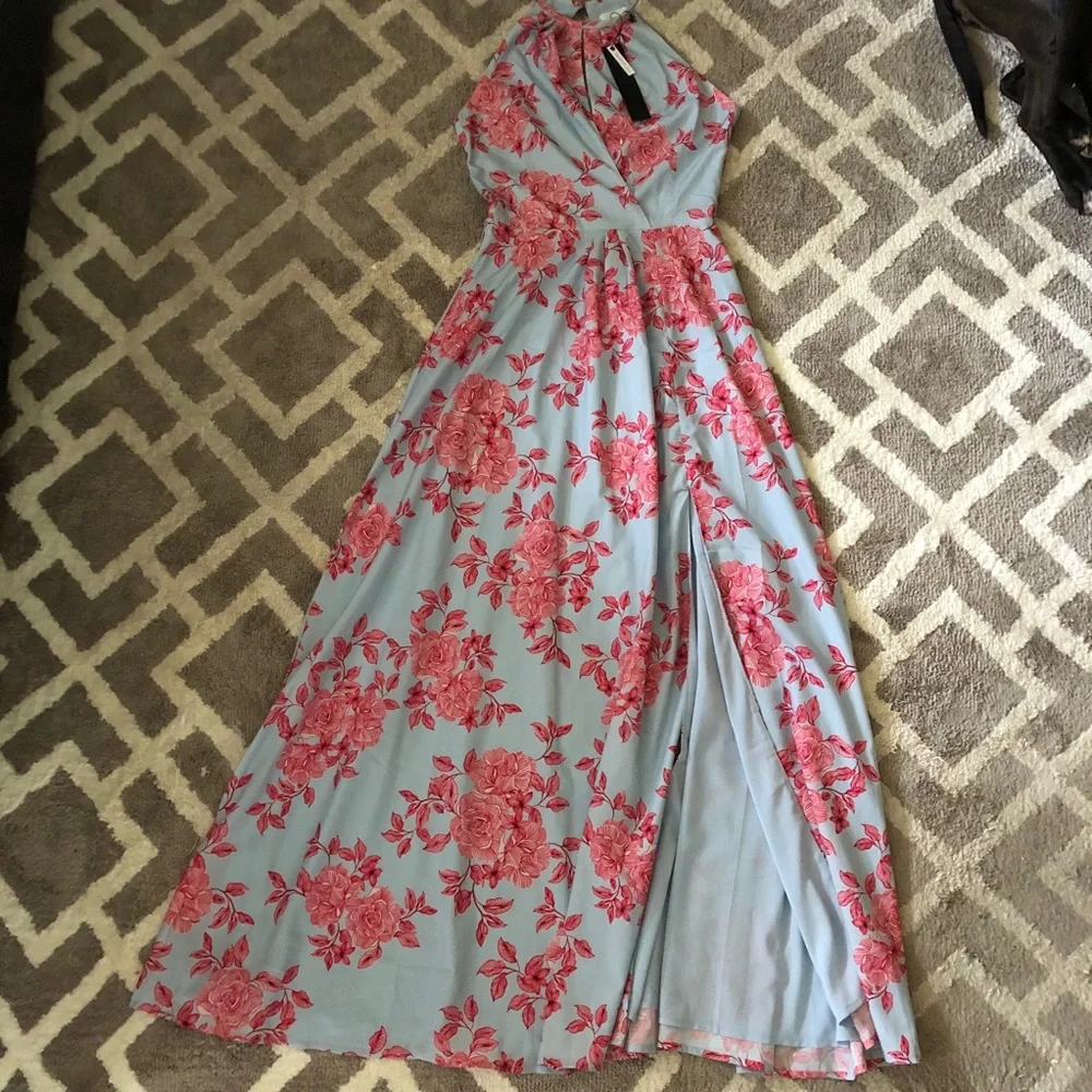 NWT Vici Change Of Heart Satin Floral Maxi Dress - Picture 12 of 13